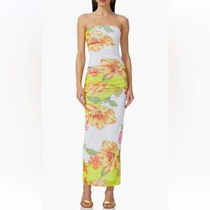 AFRM marlo ruched strapless dress, never worn tag still on!